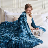 NEWCOSPLAY Super Soft Faux Fur Blanket Twin Size Dark Blue Sherpa Fuzzy Plush Warm Blanket for Sofa Bed (Dark Blue, Twin(60"x80"))