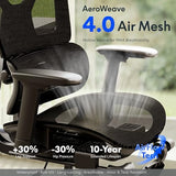 FLEXISPOT ErgoX Premium Ergonomic Office Chair with Footrest- Adjustable 3D Armrests, Dynamic Lumbar Support, Light Grey