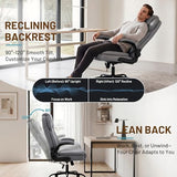 Hayelf Ergonomic Office Chair, PU Leather High Back Executive Chair with Adjustable Inflatable Lumbar Support and Padded Flip-Up Arms