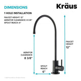 KRAUS Purita 100% Lead-Free Kitchen Water Filter Faucet in Matte Black, FF-100MB