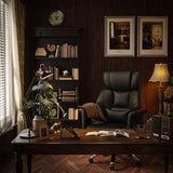 Ergonomic Office Chair with Footrest, Criss Cross Legged Desk Chair with Flip-Up Arms, Wider Thicker Spring Seat, Lumbar Pillow