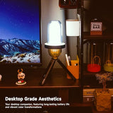 AUGE LIGHT Vintage Camping Lantern Battery Powered with Flickering Flame Effect, Rechargeable LED Camping Light, IP54 Waterproof Outdoor Camping Lamp for Van, Camper, Hiking