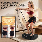 SEDOZIK Vibration Plate Exercise Machine, 450lb Capacity Whole Body Vibrating Plate for Lymphatic Drainage, Shaker Board Platform for Weight Loss with Resistance Bands Bluetooth 120 Speeds, Black