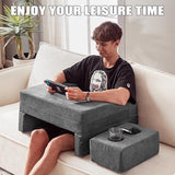 Comehealthy Lap Desk Pillow for Laptop, Large Reading Pillow for Adult, Arm Rest Pillow with Cup Holder
