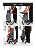 Foldable Grocery Shopping Cart with Wheels | Collapsible Personal Folding Cart for Groceries