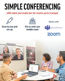 4K Video Conference System - Camera, Mic, and Speaker Bar for Small Rooms - Presenter Tracking, NoiseBlockAI, Framing