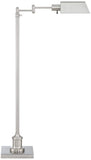 Regency Hill Jenson Traditional Farmhouse Adjustable Pharmacy Light Floor Lamp Swing Arm Standing Base 54" Tall Brushed Nickel Silver Metal for Living Room Reading House Bedroom Home Office