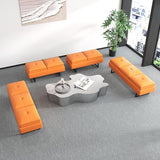 10-Seat Reception Chairs - Waiting Room Chair with Thickened Cushion PU Leather Living Room Bench
