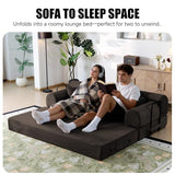79" Memory Foam Sofa Bed, High Backrest Convertible Futon Boneless Couch