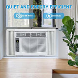 Towallmark Window Air Conditioner 6000 BTU - Cools Areas Up to 250 Sq. Ft., with Dehumidifier, Fan, ECO Mode, Auto-Restart & 3 Speeds for Home