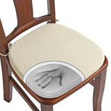 BUYUE Luxury 100% Pure Memory Foam Chair Cushion 1 Pack, Jacquard 16" U-Shape Comfortable Dining Chair Pad, (1 Piece, Beige)
