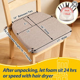 AAAAAcessories D-Shaped Chair Cushions, 2" Thick Dining Chair Pads with Ties and Removable, Oatmeal Beige