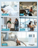 EUHOMY 8000 Btu Portable Air Conditioners, 3 in 1 Portable AC with Cool, Dry, Fan Modes, Quiet Air Conditioners with 24H Timer & Sleep Modes, with Remote, for Bedroom, Apartments up to 350 Sq.Ft
