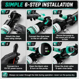 LATCH.IT V2.0 RV Macerator Pump 12VDC | 12-15GPM Macerator Pump for RV | 10-Feet Lift RV Waste Pump Macerator | Self-Priming & Portable | Portable RV Waste Pump w/Fittings, Hoses & Clamps!
