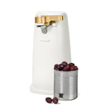 Electric Can Opener, Auto-Turn, Knife Sharpener, Bottle Opener, Easy-Clean, Corded, One-Touch, Stainless Steel Blade (White Icing)