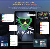 CHANDUELEC R9 Plus Rugged Tablet 11 inch Android 14 Tablets, 20080mAh Waterproof Tablet, 2K 24GB+512GB/2TB TF Work Tablets, 64MP+16MP Octa-Core IP68&IP69K/4G Dual SIM/5G WiFi/Face ID/GPS/OTG