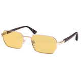 SOJOS Retro Rectangle Polarized 90s Sunglasses Women Men SJ1270 Gold/Yellow