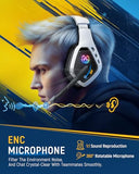 Tatybo Wireless Gaming Headset for PC, Ps5, Ps4, 2.4 Ghz USB & Type-C Gaming Headphones with Microphone
