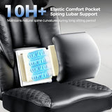 GTRACING Big and Tall Gaming Chair 400lbs Heavy Duty Office Chair with Foot Rest & Ergonomic Pocket, Matte-Black