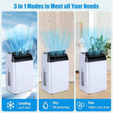 CABIHOME 2Pcs 14000 BTU Portable Air Conditioner, Indoor AC Unit with Remote Control & Dehumidifier, Cools Up to 750 Sq. Ft., 3-in-1 Portable AC Unit with 24-Hour Timer, 2 Speed & Low Noise (2Pcs)