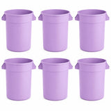 Getzi 6 Pack 20 Gallon Purple Round Commercial Trash Can