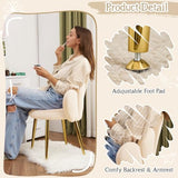 VINGLI Petal Makeup Vanity Chair with Back,Flower Cute Girls Desk Chair Comfy No Wheels