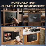 ANBEGE Biometric Safe Box, 0.8 Cu Ft Fingerprint Safe with Keypad & Key Access, Hidden Security Safe for Cash, Jewelry, Documents & Valuables, Home, Office, College Dorm