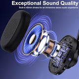 Wireless Bluetooth Headset with CVC8.0 Noise-Cancelling Microphone & Mic Mute