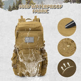 AUMENTAR 35L Military Tactical Backpack for Men,Water Resistant Assault Pack for Women,Khaki Molle Daypack 3 Day Bug Out Bag Rucksack for Trekking, Camping,Survival,EDC