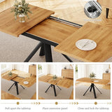 HIPIHOM Extendable Dining Table Set for 6 People