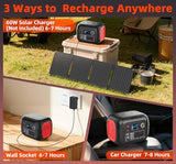 ENOFLO Portable Power Station 300W, 228Wh Solar Generator with 110V Pure Sine Wave AC Outlet, Backup Lithium Battery Generator for CPAP Outdoor RV Camping Emergency Home Use