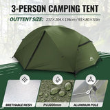 Forceatt Tent 3 Person Camping Tent, Waterproof and Windproof 3-4 Seasons Ultralight Backpack Tent, can be Installed Immediately, Suitable for Hiking, Camping, Outdoor…