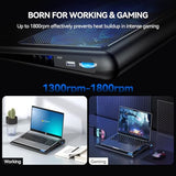 Laptop Cooling Pad - 12"-15.6" Laptops Cooler, Powerful Cooler and Ultra Quiet for Gaming Laptops Pad, 2 Wind Speed Adjustable