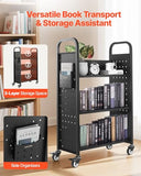 Rolling Library Book Cart, 330 lbs Capacity, 30.3 x 15 x 48.0-Inch Library Cart,