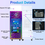 Magic Mirror Photo Booth,32in Interactive Touch Screen Mirror Photo Booth Machine