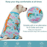 LovinPet Large Dog Pajamas, Four-Leg Stretch Onesie Bodysuit, Lightweight UV-Shielding Pajamas, Anti-Lick Calming Recovery Suit for Surgery, Pull-On for Medium and Large Breeds,Green Orange,3XL