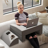 Lap Desk Pillow for Laptop, Large Reading Pillow for Adult, Ergonomic Arm Rest Pillow with Cup Holder