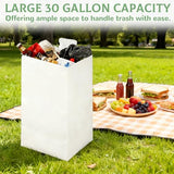 8 Pack 30 Gallon Disposable Trash Cans for Parties, Large Portable Self-Standing Garbage Bins