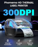 Phomemo Ethernet Thermal Label Printer 4x6, Bluetooth Shipping Label Printer for Small Business, Home, Office
