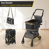Dyna-Living Personal Folding Shopping Cart 70lbs Load-Capacity Foldable Shopping Carts for Groceries