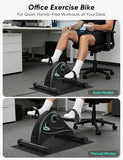 LUBBYGIM Mini Exercise Bike, Under Desk Bike Pedal Exerciser for Seniors & Physical Therapy, Electric Motorized Foot Pedal Machine (Black)