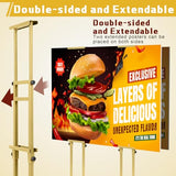 3 Pcs Gold Wedding Poster Board Holder Stand Height up to 80" Heavy Duty Welcome Sign Stand Double Sided Easel Holder