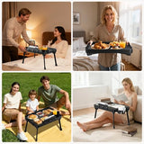 KDD Bed Tray Table with Folding Legs,Breakfast Tray with Removable Cup Holder & Phone Tablet