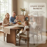 70 Inch Large Dining Table for 6-8 People, Solid Wood Kitchen Table with Curved Wooden Legs