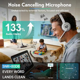 Wireless Headsets with Mic for Work, Wireless Headset for Cell Phones, Ultra Lightweight& 50+ Playtime