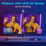 S600 4K Webcam for Streaming - Sony 1/2.55'' Sensor, PDAF Autofocus, 1080P@60FPS, 2 Noise Reduction Mics, Built-in Privacy Cover, 73° FOV