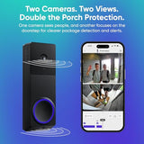 WYZE Wireless Duo Cam Video Doorbell (Chime Included), Battery Powered, 2K Full HD Video