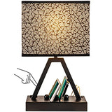 Briever Touch Control Table Lamp, 3-Way Dimmable Desk Lamp with USB C & A and AC Outlet