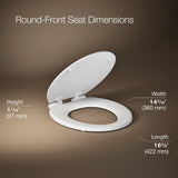 KOHLER 20455-0 Ridgewood Round Soft Close Toilet Seat, Quiet Close, Wood Toilet Seat, Home Essentials, White