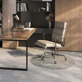 Vitrazza Glass Office Chair Mat 48" Round, Chiaro